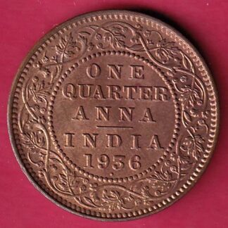BRITISH INDIA 1936 GEORGE V ONE QUARTER ANNA COIN - FB6710