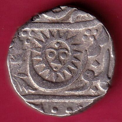 INDORE STATE AH 1272 SUN FACE INO SHAH ALAM II MALHAR RAO ONE RUPEE SILVER COIN - FB6770