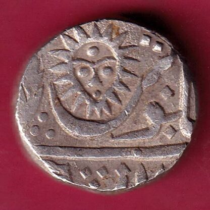 INDORE STATE SUN FACE INO SHAH ALAM II MALHAR RAO ONE RUPEE SILVER COIN –FB6834