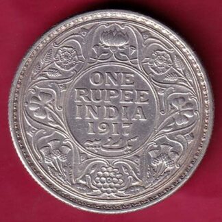 British India 1917 bombay mint George v Emperor One Rupee  –FB6835
