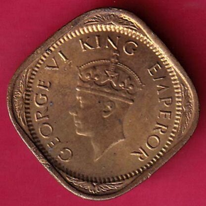 BRITISH INDIA  1944 GEORGE VI 1/2 ANNA  COIN –FB6840 - Image 2