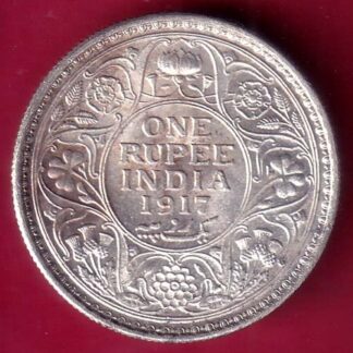 British India 1917 bombay mint George v Emperor One Rupee –FB6884
