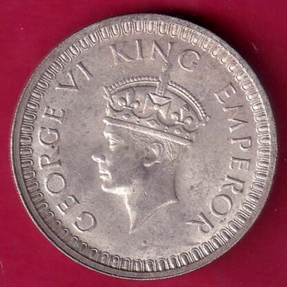 BRITISH INDIA 1942 BOMBAY MINT GEORGE VI ONE RUPEE BEAUTIFUL SILVER COIN– FB6944 - Image 2
