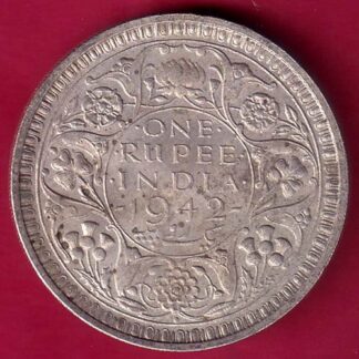 BRITISH INDIA 1942 BOMBAY MINT GEORGE VI ONE RUPEE BEAUTIFUL SILVER COIN– FB6944