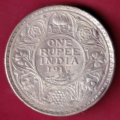 British India 1917 bombay mint George v Emperor One Rupee –FB6960