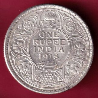 British India 1918 bombay mint George v Emperor One Rupee –FB6969
