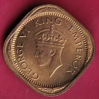 BRITISH INDIA 1944 GEORGE VI 1/2 ANNA COIN :- GA469