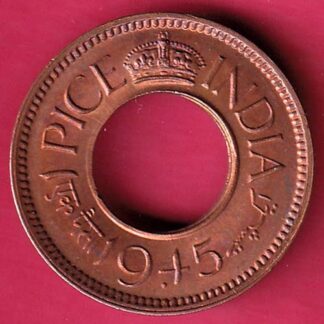 British india UNC king george vi 1945  one pice copper coin-GA470
