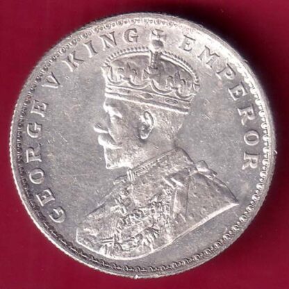British India 1916 Bombay mint George V one Rupee Silver Coin–FB6919 - Image 2
