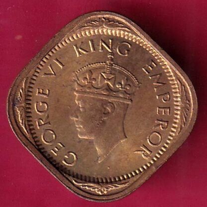 BRITISH INDIA 1944 GEORGE VI 1/2 ANNA COIN–FB6921 - Image 2