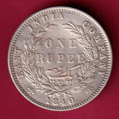 East India Company 1840  Victoria Queen One Rupee :- GA496 - Image 2