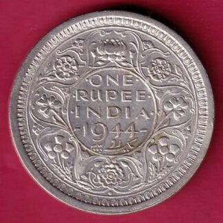 British india 1944 Bombay mint george vi one rupee silver coin– FB6992