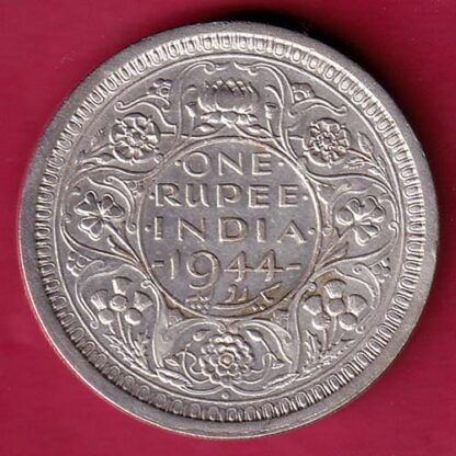 British india 1944 Bombay mint george vi one rupee silver coin– FB6992