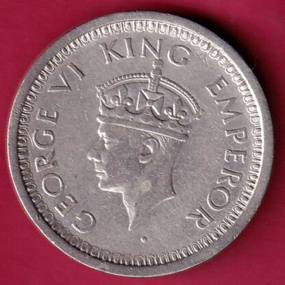 British india 1944 Bombay mint george vi one rupee silver coin– FB6992 - Image 2