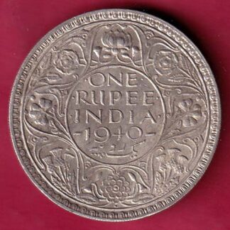 British India 1940 BOMBAY MINT George VI Bombay Mint One Rupee – FB7011