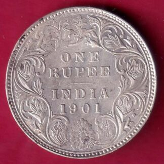 British india 1901 victoria empress one rupee scarce silver coin – FB7034