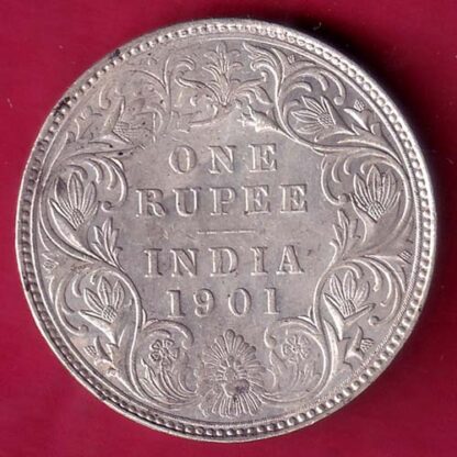 British india 1901 victoria empress one rupee scarce silver coin – FB7034