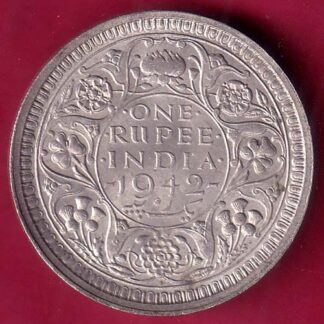 BRITISH INDIA 1942 BOMBAY MINT GEORGE VI ONE RUPEE BEAUTIFUL SILVER COIN – FB7063