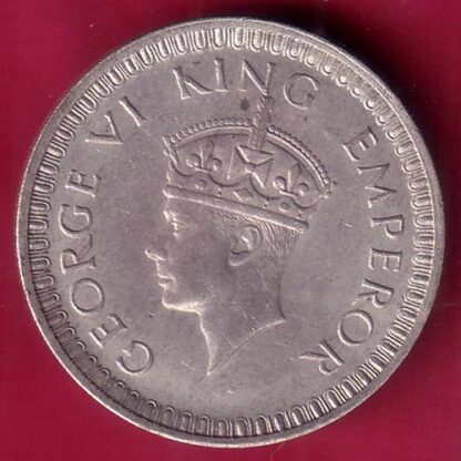 BRITISH INDIA 1942 BOMBAY MINT GEORGE VI ONE RUPEE BEAUTIFUL SILVER COIN – FB7063 - Image 2