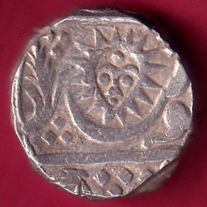 INDORE STATE SUN FACE INO SHAH ALAM II MALHAR RAO ONE RUPEE SILVER COIN– FB7070
