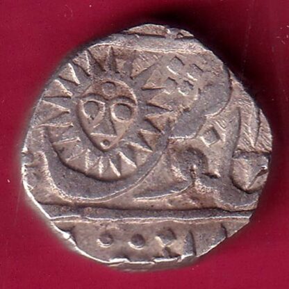 INDORE STATE SUN FACE INO SHAH ALAM II MALHAR RAO ONE RUPEE SILVER COIN– FB7078
