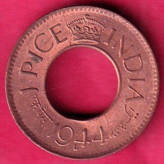 british india UNC king george vi 1944 LAHORE MINT one pice copper coin – FB7139