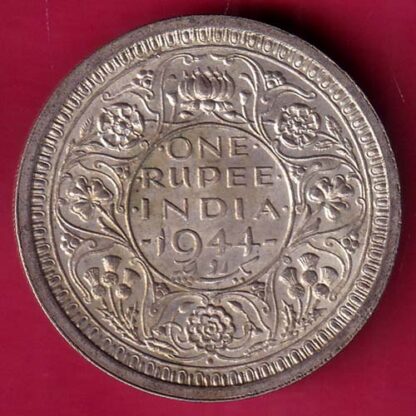 British india 1944 Bombay mint george vi one rupee silver coin – FB7167