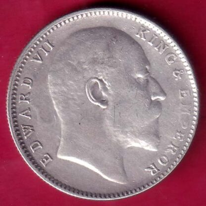British India 1908 Edward Vii king & Emperor One Rupee Silver coin:-FB7233 - Image 2