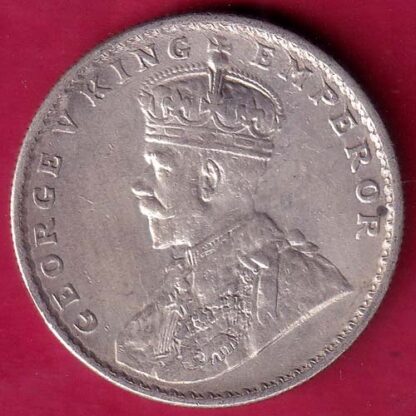 British India 1918 Bombay Mint George v One Rupee silver coin– FB7258 - Image 2