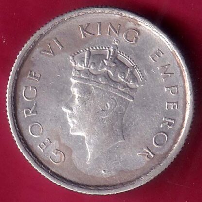 BRITISH INDIA 1939  GEORGE VI HALF RUPEE SILVER COIN – FB7260 - Image 2