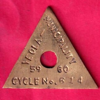 CYCLE TOKEN: YEOLA MUNCIPALITY CYCLE 1959-60 NO. 614 – FB7273