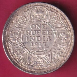 British India 1917 bombay mint George v Emperor One Rupee– fb7328