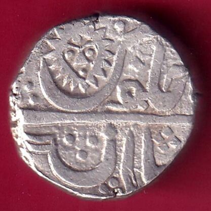 INDORE STATE SUN FACE INO SHAH ALAM II MALHAR RAO ONE RUPEE SILVER COIN – FB7361