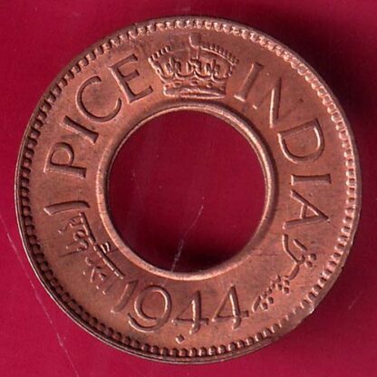 british india UNC king george vi 1944 BOMBAY MINT one pice copper coin – FB7495