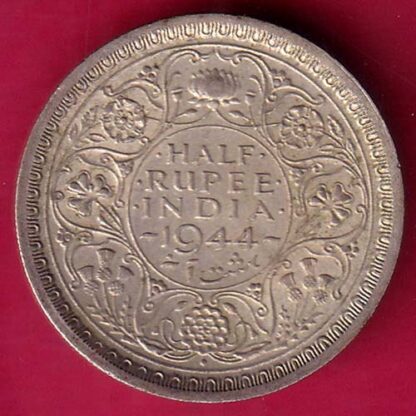 British india 1944 Bombay mint george vi one rupee silver coin – FB7530