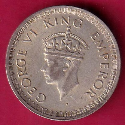 British india 1944 Bombay mint george vi one rupee silver coin – FB7530 - Image 2