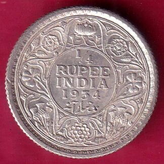 British India 1934 George v King Emperor 1/4 Rupee – FB7536