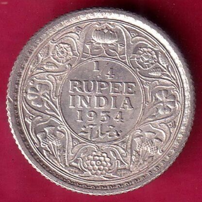 British India 1934 George v King Emperor 1/4 Rupee – FB7536