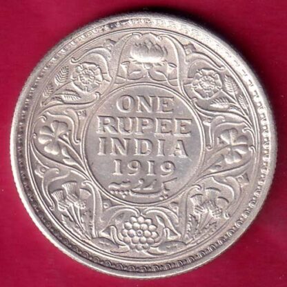 British India 1919 George v Emperor One Rupee  – FB7124