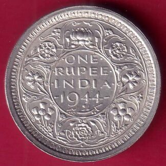 British india 1944 Bombay mint george vi one rupee silver coin – FB7690