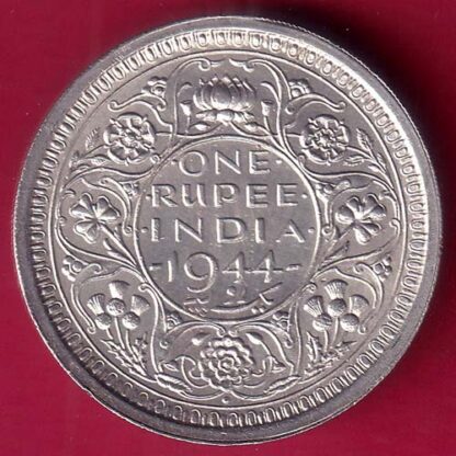 British india 1944 Bombay mint george vi one rupee silver coin – FB7690