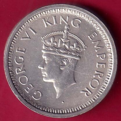 British india 1944 Bombay mint george vi one rupee silver coin – FB7690 - Image 2