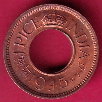 British india UNC 1945 one pice copper coin- FB7941