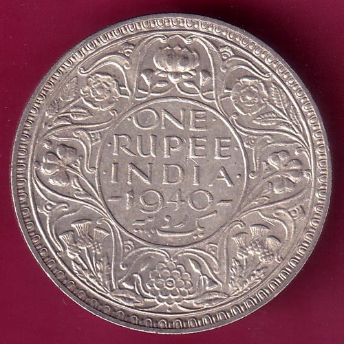 British India 1940 BOMBAY MINT George VI Bombay Mint One Rupee –FB7958 ...