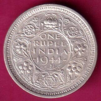 British india 1944 Bombay mint george vi one rupee silver coin–FB7964