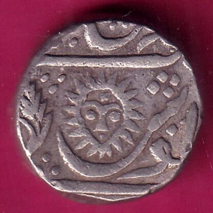 INDORE STATE SUN FACE INO SHAH ALAM II MALHAR RAO ONE RUPEE SILVER COIN  –FB7971
