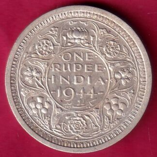British india 1944 Bombay mint george vi one rupee silver coin  – FB8103