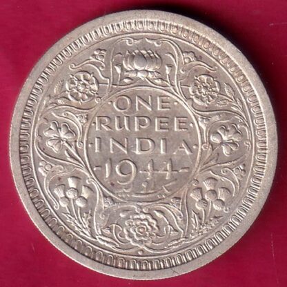 British india 1944 Bombay mint george vi one rupee silver coin  – FB8103