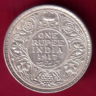 British India 1917 bombay mint George v Emperor One Rupee – FB8218