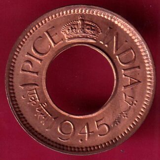 British india UNC 1945 one pice copper coin– F1718